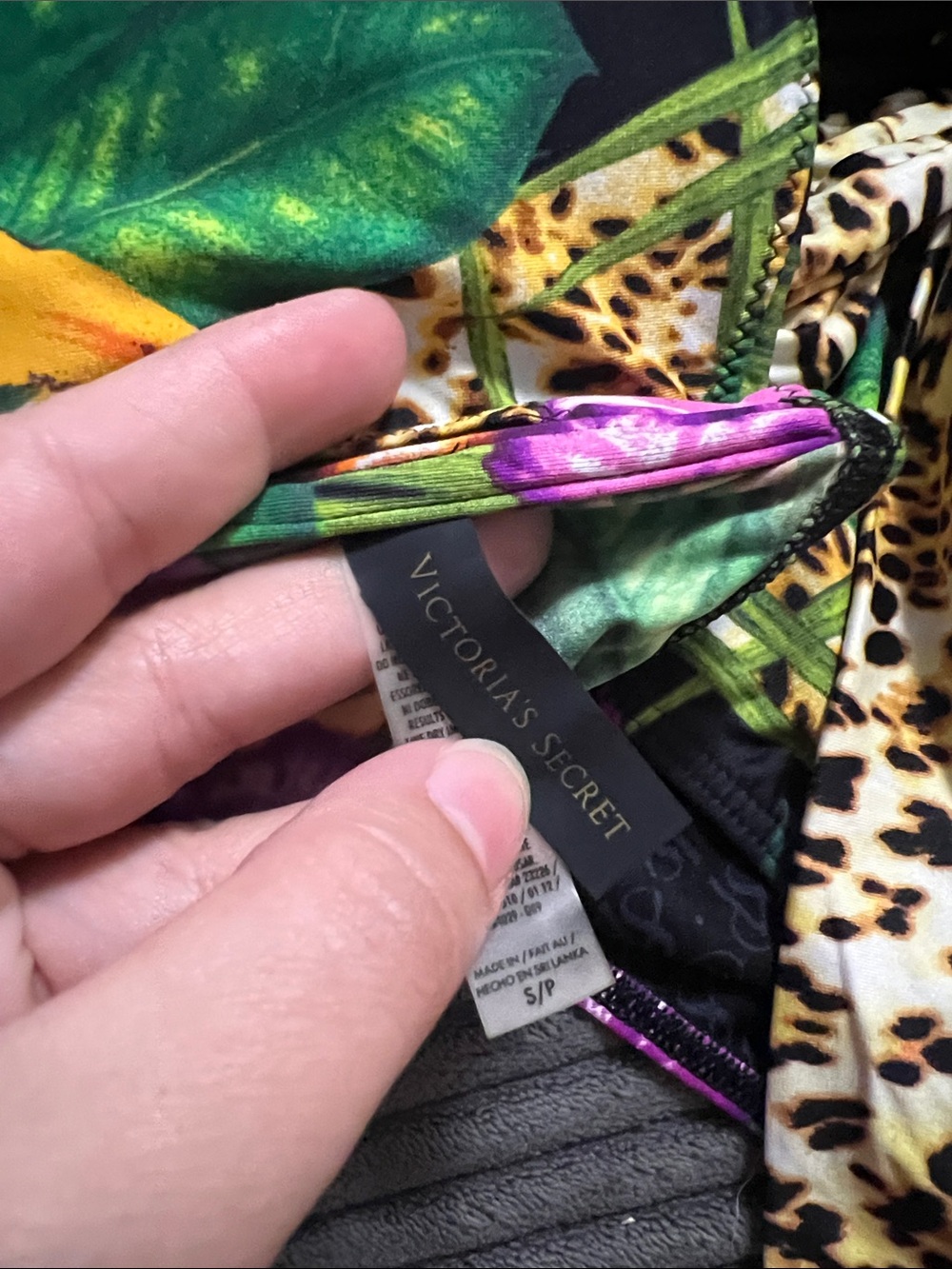 Victoria Secret- Tropical Floral & Leopard Print Bikini - Purple/Green - Picture 5 of 5